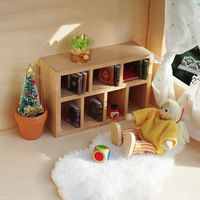 1:12 échelle en bois massif maison de poupée armoire bibliothèque moderne petit modèle de meubles en bois pour la maison salon étude scène décoration