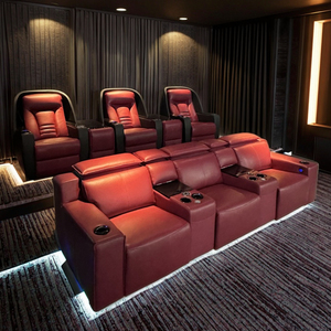 Sillón Reclinable Eléctrico de Cuero Granulado, Asientos <span class=keywords><strong>VIP</strong></span> para Cine en Casa, Diseño Moderno, Sofá Reclinable Deslizante para Cine, Muebles de Cine - Product Image 1
