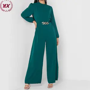 Yilixin Jumpsuit warna Solid close-fitting Islami terbaru 2023 untuk wanita Abaya Bodysuit grosir dengan sabuk