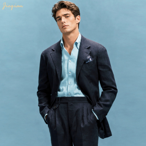 <span class=keywords><strong>Costume</strong></span> homme <span class=keywords><strong>sur</strong></span> <span class=keywords><strong>mesure</strong></span> Jieqian de luxe, vintage, en mélange de lin, coupe ajustée, 2 pièces, pour mariage, affaires, ou cérémonie. - Product Image 1