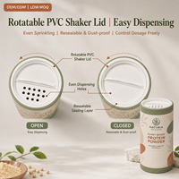 Tube en papier de qualité alimentaire personnalisé OEM avec couvercle rotatif en PVC pour poudre de protéines, épices, sel, certifié FSC FDA