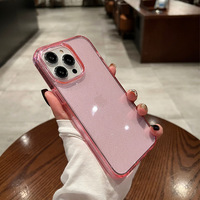 Pour iPhone 15 16 14 13 pro max Gros Téléphone Cas Transparent Clair Paillettes Simple Souple TPU Coque couverture shine bling sparkle