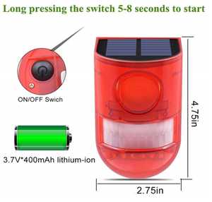 สัญญาณเตือนพลังงานแสงอาทิตย์ RF รีโมทคอนโทรลระบบเตือนภัย129db IP65กลางแจ้งผลิตจากโรงงานใหม่ - Product Image 4