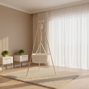 Soporte de Madera Maciza para <span class=keywords><strong>Hamaca</strong></span> de Bebé, Estructura de Madera de Haya con Montaje Rápido y Patas Antideslizantes para Cuna de Bebé de <span class=keywords><strong>0</strong></span> a 12 <span class=keywords><strong>Meses</strong></span> - Product Image 1