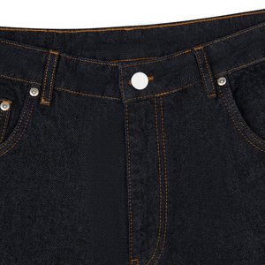 กางเกงยีนส์เดนิมทรงตรงสำหรับผู้ชาย OEM ปักลายปลาคาร์ฟ ซากุระ และลายวัด - Product Image 4