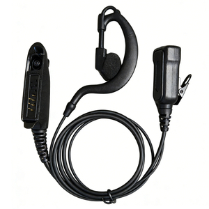 ET-ER27 G Shape Earpiece with PTT Microphone Black <b>Two</b> <b>Way</b> <b>Radio</b> Headset for GP328 GP340 GP380 HT1250 MTX960 Portable <b>Radio</b> - Product Image 1