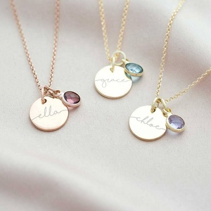 Colliers personnalisés en forme de cœur en <span class=keywords><strong>argent</strong></span> 925 pour femmes, breloques en pierre de naissance, coeur vierge gravé, 2023 - Product Image 4