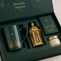 Boîte cadeau magnétique pliable personnalisée avec gaufrage vert foncé en papier recyclable pour l'emballage du Ramadan