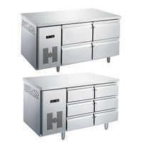 Mesa de Trabajo Refrigerada Comercial con Cajón de Acero Inoxidable Debajo del Refrigerador para Cocina de Restaurante