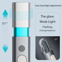 Nouvelle lampe torche tactique LED blanche pour le camping, étanche, zoom télescopique, portée du faisceau de 200 m, USB portable, vente en gros