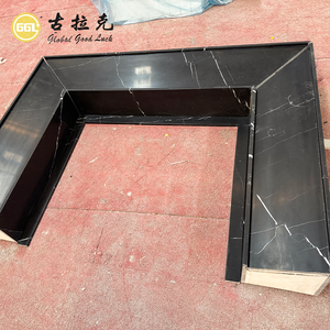 Chimenea de Mármol <span class=keywords><strong>Nero</strong></span> Marquina, Repisa de Piedra Natural, Diseño Personalizado para Sala de Estar, Villa, Decoración de Hotel - Product Image 3