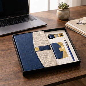 Set de Regalo Ejecutivo de Cuero PU Marrón con Libreta, Bolígrafo, Tarjetero y Llavero - Product Image 5