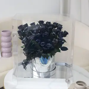 Luxury Gift Preserved Roses In Gift Box Everlasting Rose In Acrylic Box Products 2024 For Valentine's Day And Mother's Day