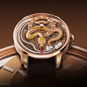 Montre mécanique automatique de luxe pour homme Lucky Harvey avec cadran émaillé serpent, tourbillon et squelette - Product Image 1