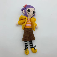 Boneka perempuan rajutan Gadis cokelat hitam Crochet kustom buatan tangan 2024 boneka anak perempuan rajutan untuk anak-anak terbuat dari poliester PP katun mengisi mewah