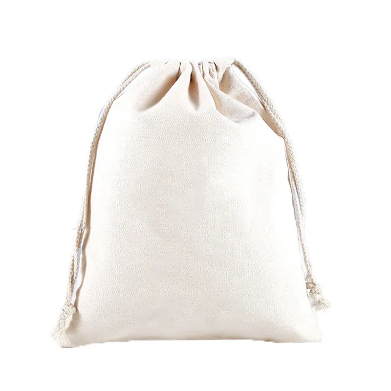 मिनी गहने पाउच थोक ड्रॉस्ट्रिंग कपास बैग इको फ्रेंडली पैकेजिंग छोटे कैनवास ड्रा स्ट्रिंग बैग