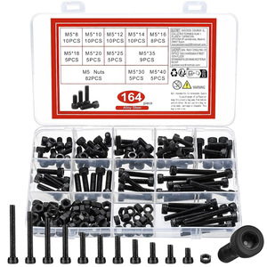 Black Hex Socket Head Screw Set M6 Alloy Steel 100pcs Metric Standard Thread Cup Head Screws Boxed - Product Image 2