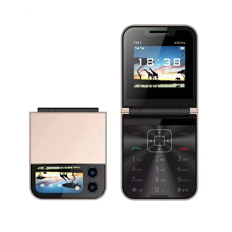 Folding screen mobile phone  Type-C port body interface bluetooth 3.5mm jack 2.4inch  button foldable phone