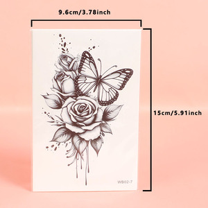 WB 7 feuilles/sac en Stock élégant Floral corps <span class=keywords><strong>tatouage</strong></span> autocollants pour hommes et femmes étanche poitrine Simulation <span class=keywords><strong>tatouage</strong></span> pochoir - Product Image 6