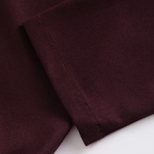 Logo personalizzato stampato su richiesta <span class=keywords><strong>bordeaux</strong></span> alla moda <span class=keywords><strong>donna</strong></span> Pullover top abbigliamento coreano a maniche lunghe camicette eleganti donne Femme - Product Image 6