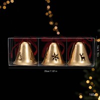 Pendentif cloche de Noël en fer forgé avec nœud papillon, fabrication chinoise, le plus vendu, accessoire de décoration DIY pour sapin de Noël, flocon de neige sans impression