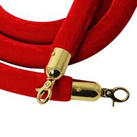 Barrières de contrôle de foule en acier inoxydable rouge avec poteaux à corde, protection IP10 non réfléchissante, 1,5 m x 32 cm x 32 cm