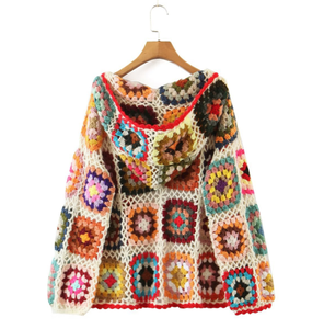 <span class=keywords><strong>Pull</strong></span> carré <span class=keywords><strong>crochet</strong></span>é à la main pour femme, à la mode, au début du printemps, Offre Spéciale - Product Image 2