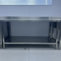 Table de travail de cuisine robuste en acier inoxydable avec crédence, plan de travail en acier inoxydable pour autres fournitures hôtelières et de restauration