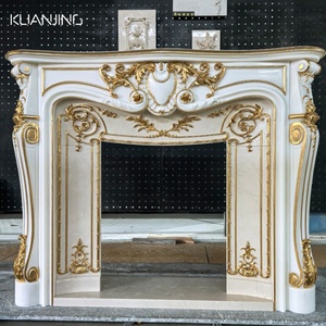 Chất Lượng Cao Nhà Máy Trực Tiếp Giá Úc Thiết Kế Tay Khắc Tình Trạng Bằng Đá Cẩm Thạch Tự Nhiên Đá Lò Sưởi Lò Sưởi Mantel Surround - Product Image 2