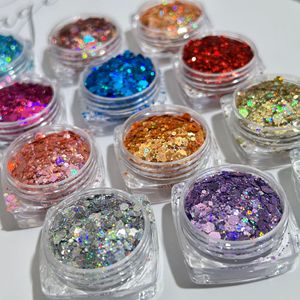Poudre à ongles pailletée effet caméléon, qualité cosmétique, mélange de couleurs changeantes, pour manucure de Noël, décoration d'ongles en salon, poussière décorative - Product Image 1