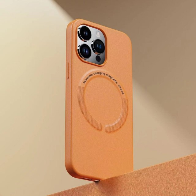 Luxury Phone Case for IPhone 14 Pro Max Leather Magnetic Wireless Charging Cases for IPhone 17 16 15 14 13 12