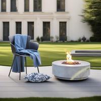 Brasero à gaz extérieur rond de 30 pouces, couleur gris, au gaz naturel, avec 50000 BTU, design écologique pour le chauffage extérieur et le camping