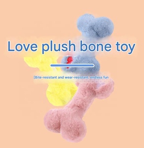 Eco-friendly simpatico cartone animato cane e gatto Pet peluche con caratteristica cigolante osso moderno che accompagna i giocattoli da masticare per uso quotidiano - Product Image 6
