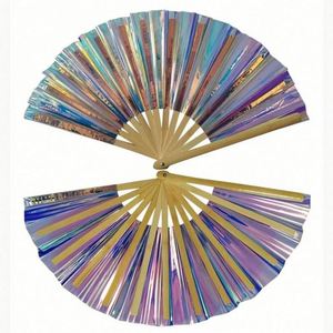 Éventail à main en PVC personnalisé avec logo, artisanat en bambou pour les mariages et les fêtes - Product Image 5