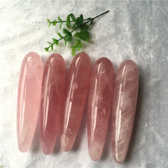 女性用ローズクォーツクリスタルディルドヨニヒーリングクリスタル