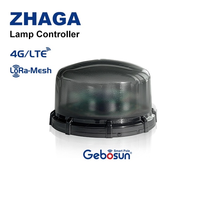 Gebosun Street Light Controller with 4G/LTE IoT Smart Street Light System ZHAGA Interface SSLS Cloud Management CE/RED Certified