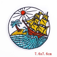 Patchs brodés japonais de la montagne Fuji à repasser pour veste universitaire, chapeau, patchs brodés à repasser, pierre précieuse de lune, patch personnalisé
