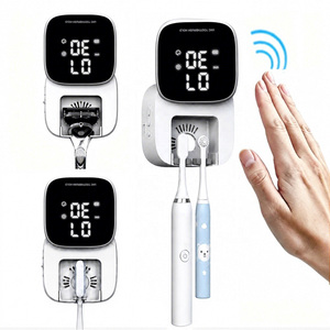 Mini Soporte de Pared para Cepillos de Dientes con Sensor de Movimiento, Limpiador UV Automático, Pantalla LED, 3 en 1, Estante de Almacenamiento Desmontable para el Hogar - Product Image 1