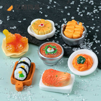 Abalorios de resina de comida de simulación coreana Sushi Bibimbap Pickle Cake repollo picante Diy decoración trasera plana accesorios de caja de teléfono basura