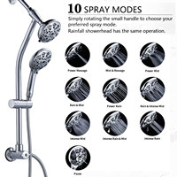 Columna De Ducha 10 Modes De Pulvérisation Système De Bain Hauteur Réglable Robinet De Salle De Bains Colonne De Douche Murale Ensemble De Douche