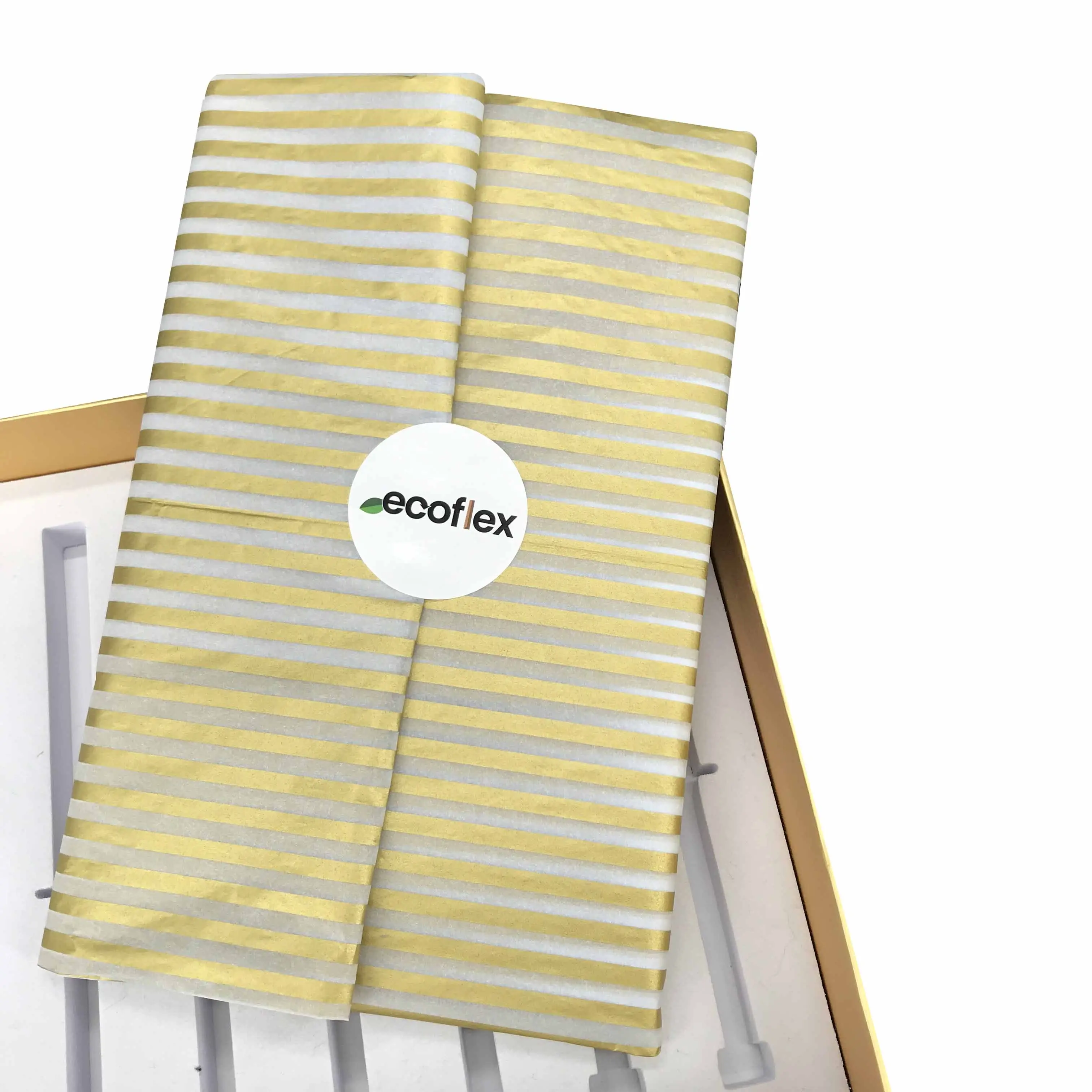 Glitter Gouden Strepen Aanpassen Tissue Papier Voor Verpakking