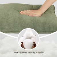 Coussin chauffant électrique rechargeable, coussin chauffant à batterie, portable, contrôle de la température, lavable, polyester et coton
