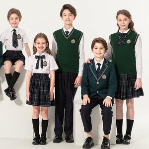 ホールセールアカデミー制服スマート新モデルチェック柄保育園制服エメラルドグリーン小学校から高校制服 - Product Image 2