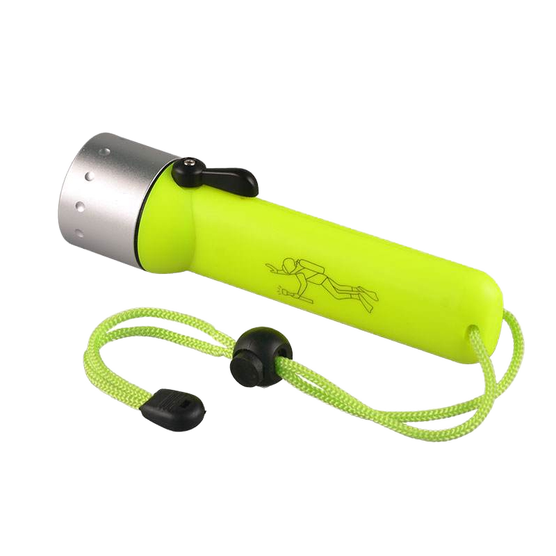 3W LED Waterproof Diving Torch IPX8 & IP68 Rated ABS Plastic Body AA Battery Economical Diving Flashlight