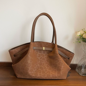 Borsa a mano da donna in pelle scamosciata di lusso 2026 per lo shopping online su Alibaba, nuova borsa tote da donna con design francese e motivo leopardato, disponibile in magazzino - Product Image 6