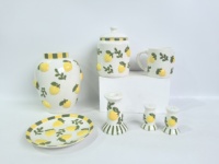 Vase de table en céramique de porcelaine, design moderne et écologique, fleur de citron hydroponique simulée, pour la décoration du salon, du bureau ou du bureau à domicile
