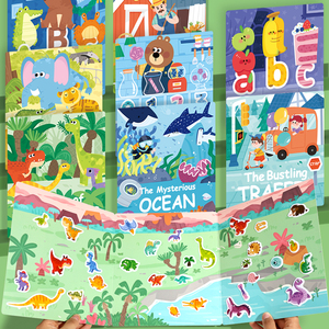 Libro <span class=keywords><strong>di</strong></span> Adesivi Riutilizzabili Creativi per Bambini, Libri <span class=keywords><strong>di</strong></span> Storie con Adesivi Rimovibili, Giocattolo per Bambini, Attività <span class=keywords><strong>di</strong></span> Moda - Product Image 1