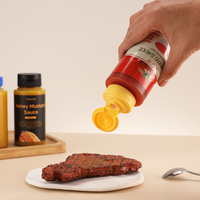 Bouteille souple en plastique PP de 200 ml et 250 ml à épaule plate pour sauces, remplissage à chaud sécurisé, avec couvercle à clapet en silicone