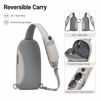 Sac bandoulière personnalisé avec logo pour hommes et femmes, sac à dos à bandoulière avec trou pour écouteurs, sac à dos de jour pour les sports de plein air