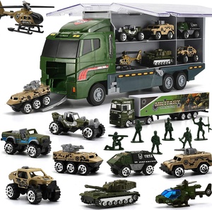 Camión Militar Personalizado con Set <span class=keywords><strong>de</strong></span> <span class=keywords><strong>Soldados</strong></span> en Miniatura, Coche <span class=keywords><strong>de</strong></span> Batalla Fundido a Presión en Camión Transportador - Product Image 1